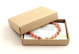 sunstone gemstone bracelet jewelry 6 mm 6mm pink with sterling silver 925 golden women women's 2