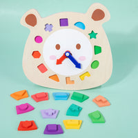 Medvědí hodiny dřevěná dřevěná hračka hra puzzle číslo učení vzdělávací 3